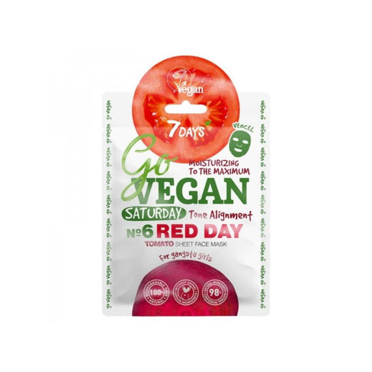 7Days- Go Vegan Saturday Red Day Tomato Face sheet Mask (1*25 Grs)