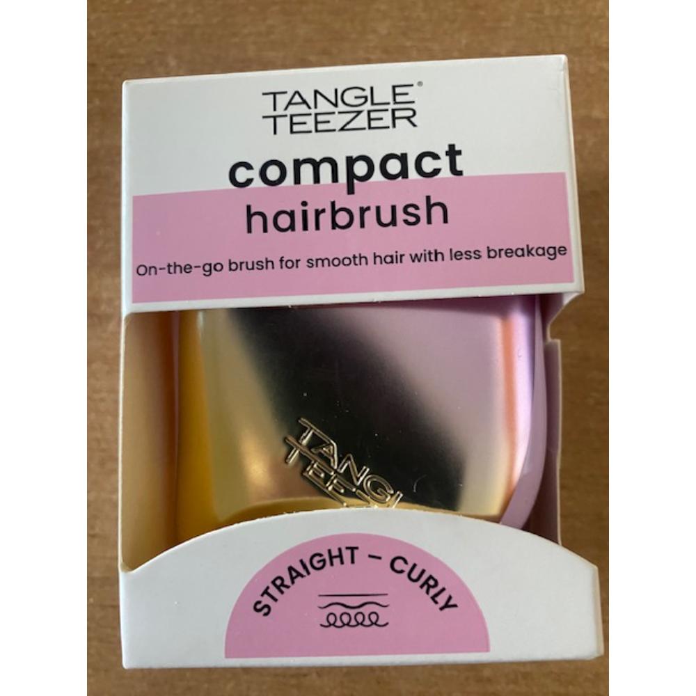 TANGLE TEEZER - COMPACT HAIRBRUSH -Holographic pink