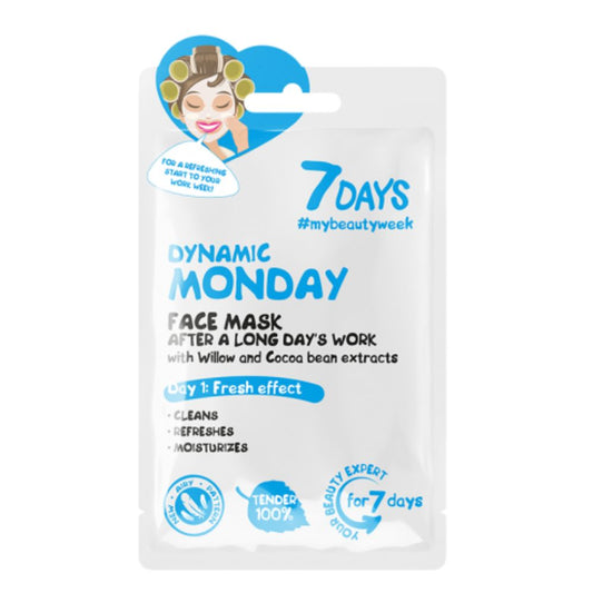 7Days- Dynamic Monday Sheet Face Mask With Willow And Cocoa Bean Extract (1*28Gr)