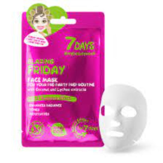 7Days – Blazing Friday Sheet Face Mask With Coconut And Lychee Extracts  (1*28Gr)