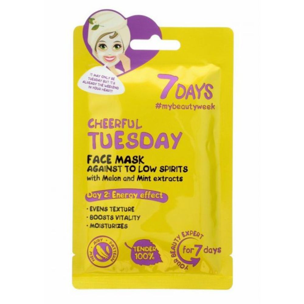 7Days- Cheerful Tuesday Sheet Face Mask With Melon And Lemon Extract (1*28Grs)